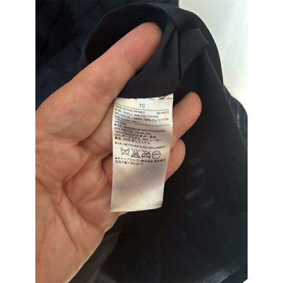 Banana Republic Fit and Flare Dress Size 10 Navy Blue Sheer Stripe Knee Length - Picture 4 of 7